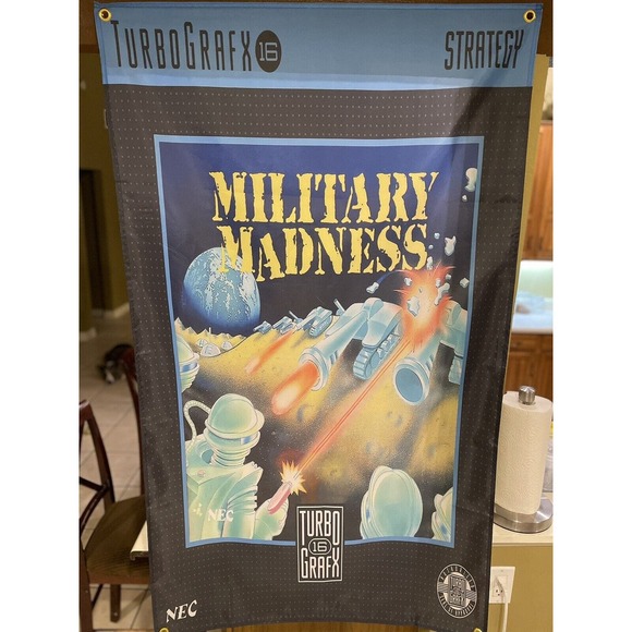 Military Madness 5ft Flag TurboGrafx-16 1989 Poster Banner RPG War Sim NEC TG16
